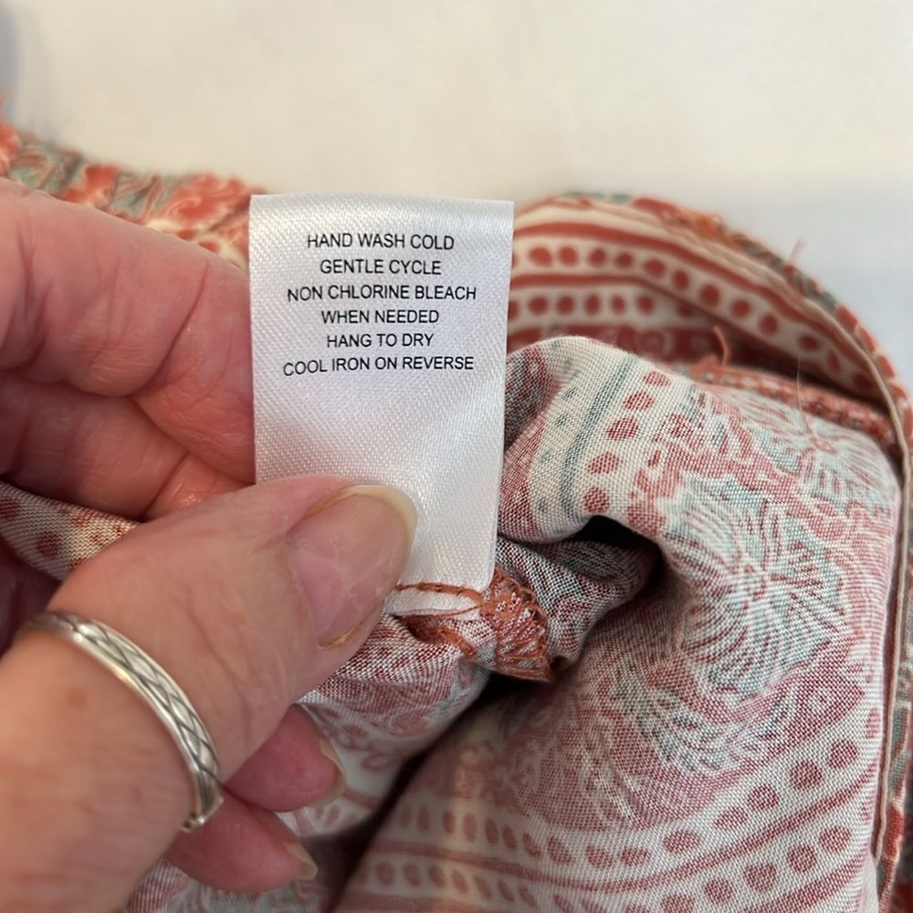 Bebop Size Small Bohemian Patterned Wide Leg Pant… - image 7